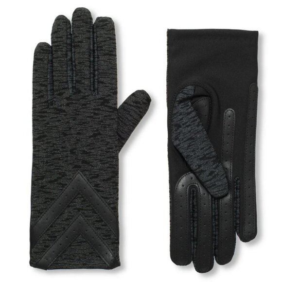 Isotoner Women’s smartDRI Chevron Touchscreen Gloves Blk Animal Texture - A30106 - Picture 1 of 1